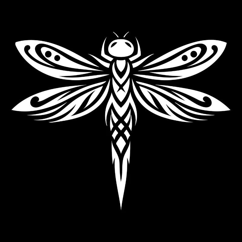 Élégant tatouage de libellule en filigrane