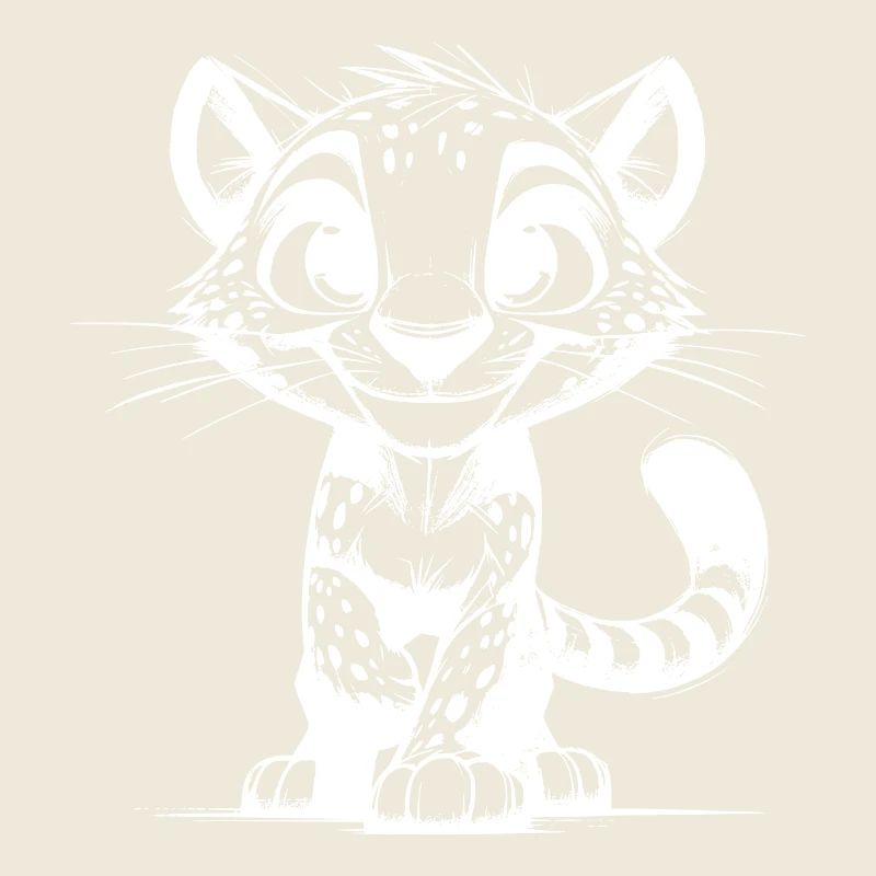 Smiling Leopard Baby Sketch
