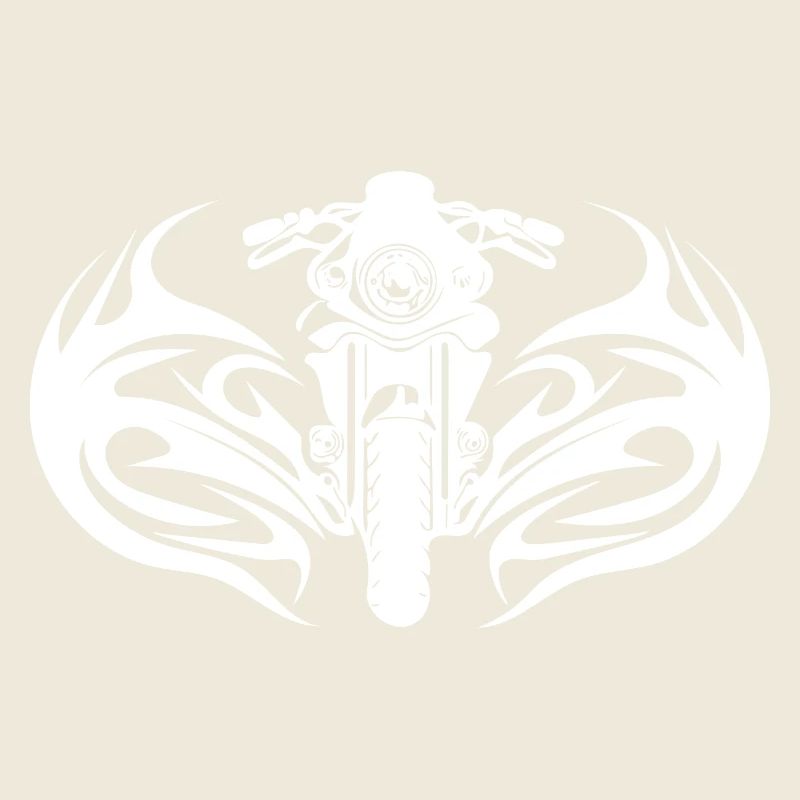 Motorcycle Offroad Tattoo Flames Style Racing