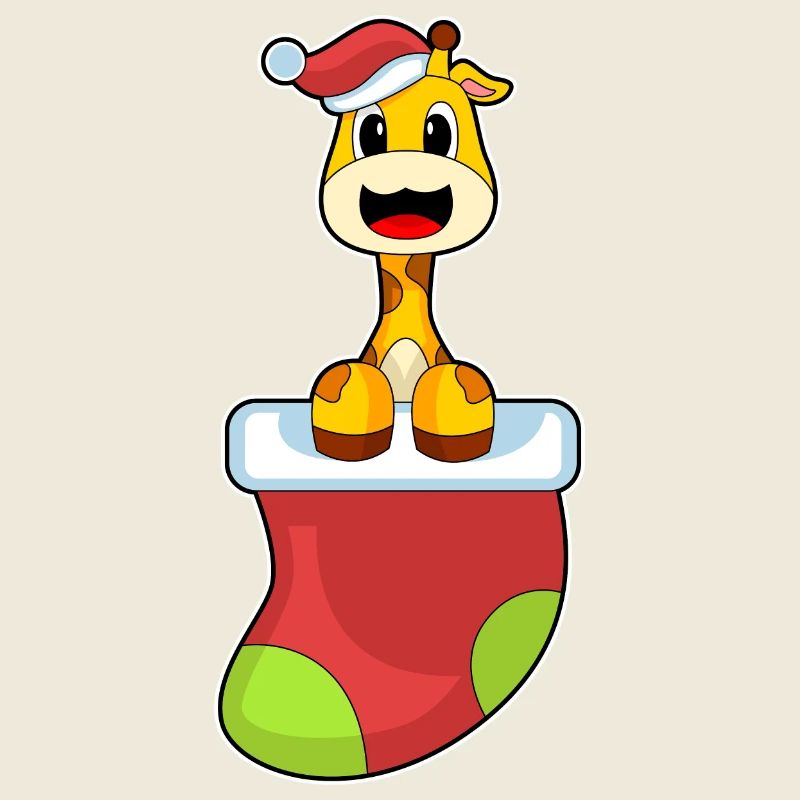 Chaussette de Noël girafe