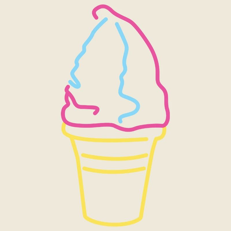 Glace molle colorée