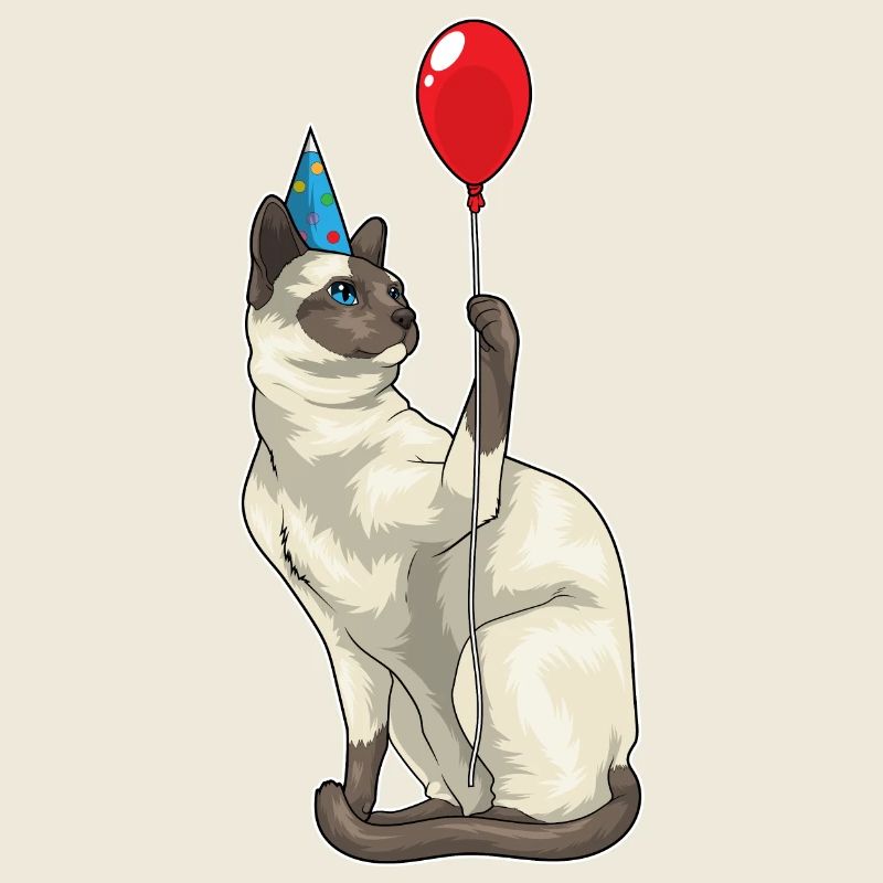 Siamese Cat Birthday Balloon