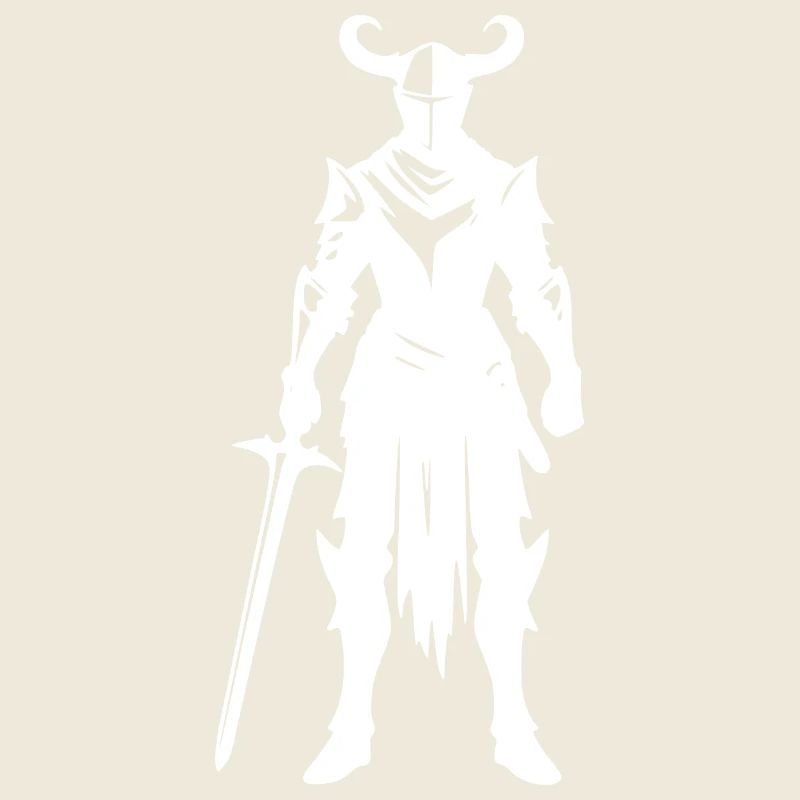 Fier chevalier guerrier avec casque et épée