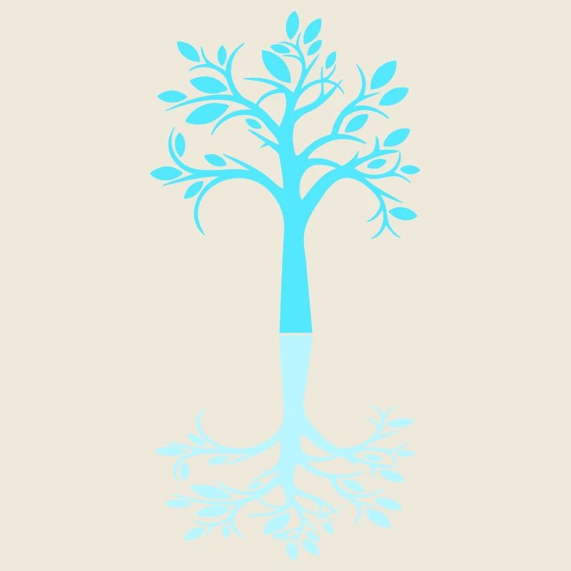 Blauer Baum Wald Bäumchen Schatten Cool Silhouette