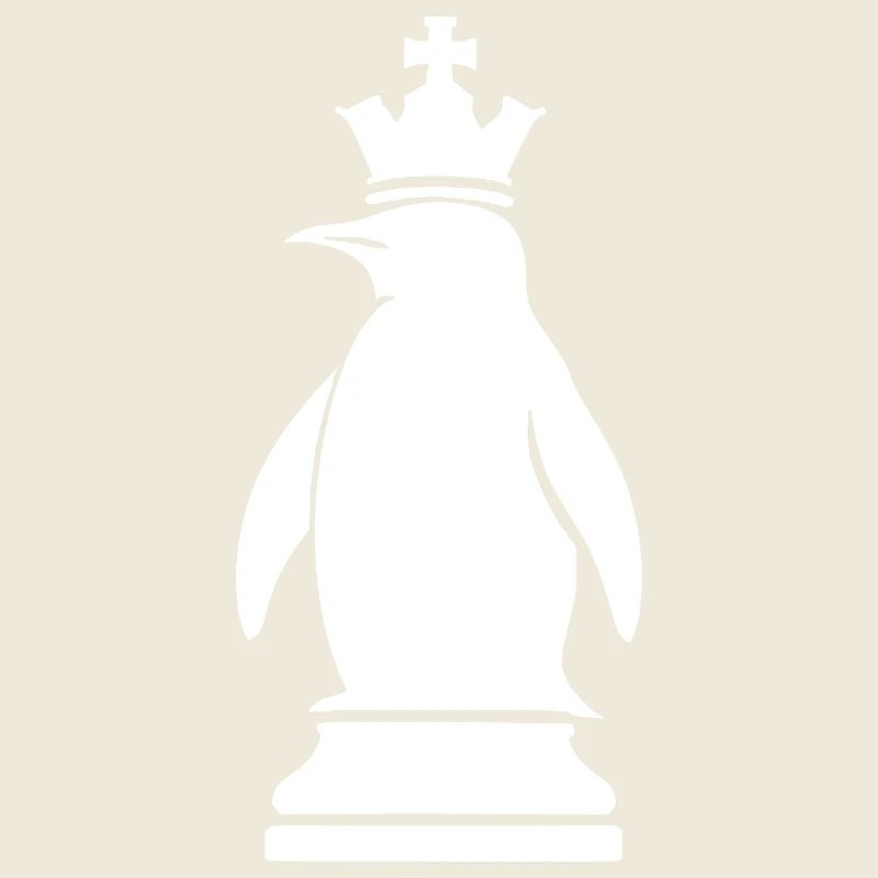 Whimsical Penguin Chess Player Minimalist