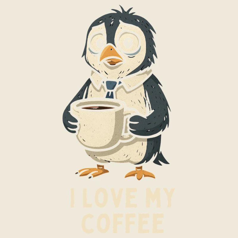 Coffee penguin loves coffee