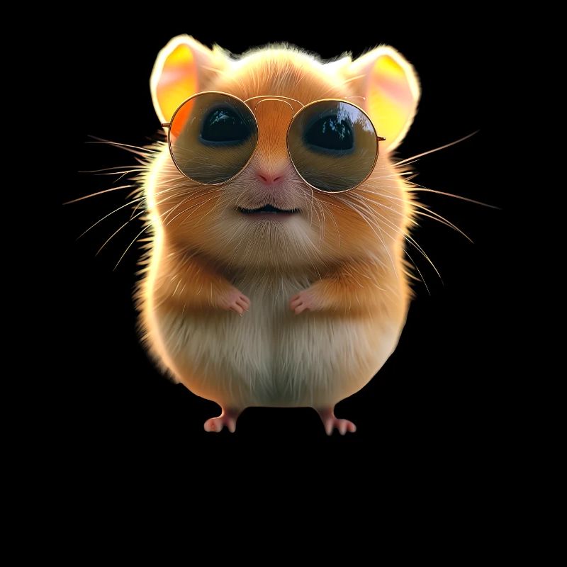 Hamster avec des lunettes de soleil Hamster doré Hamster mignon