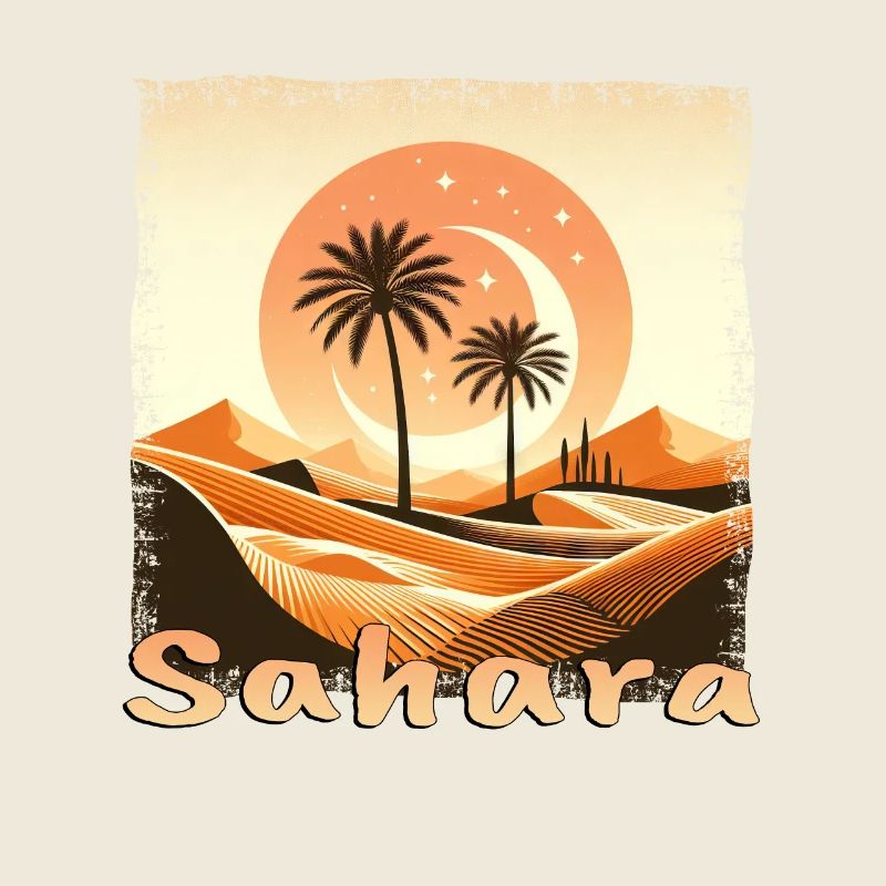 Morocco Sahara Desert & Palm Tree Sunset