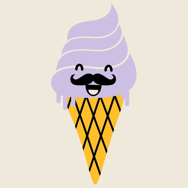 crème glacée avec la moustache - crème glacée à la