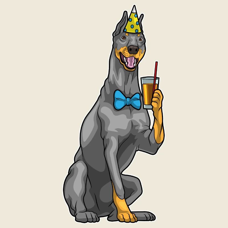 Doberman Birthday Party Hat