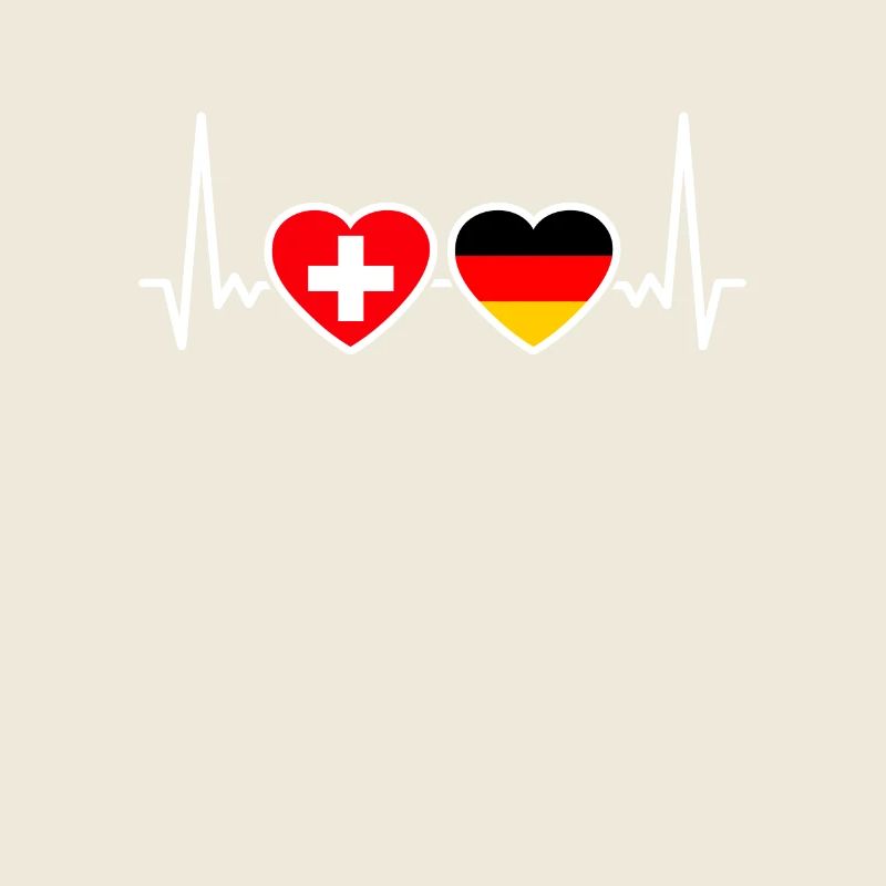 Schweiz Deutschland Herzschlag Flagge Schweizer
