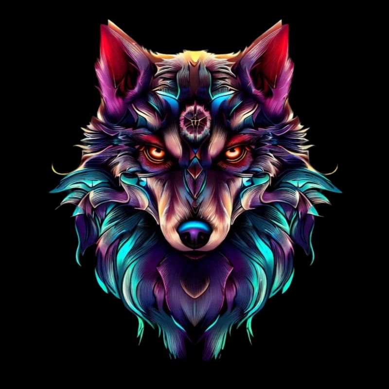 Wolf's Head Synthwave Wolf