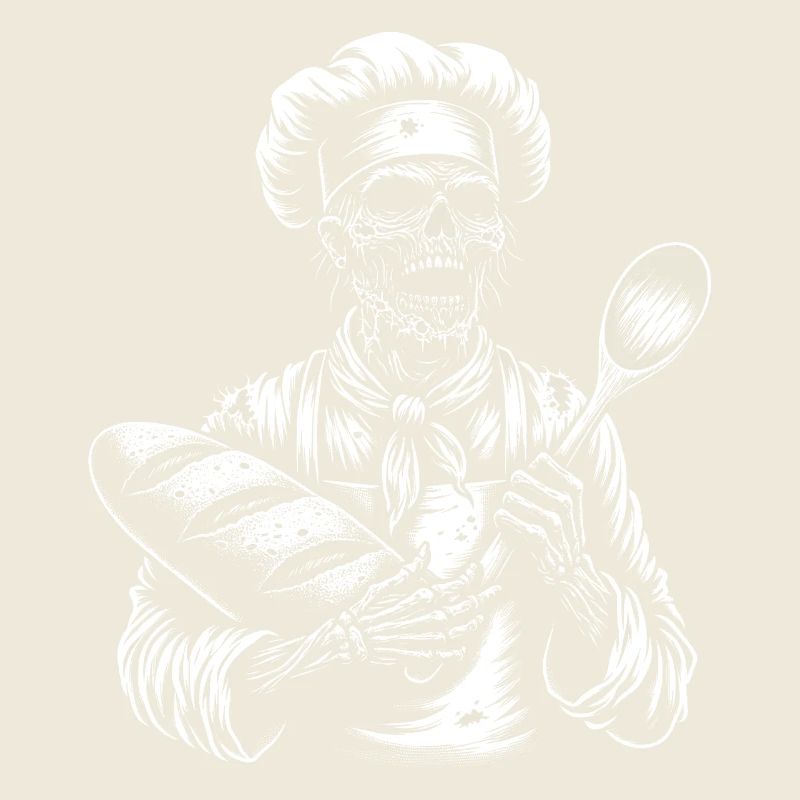 Zombie als Bäcker - gruseliger Horror Bäcker