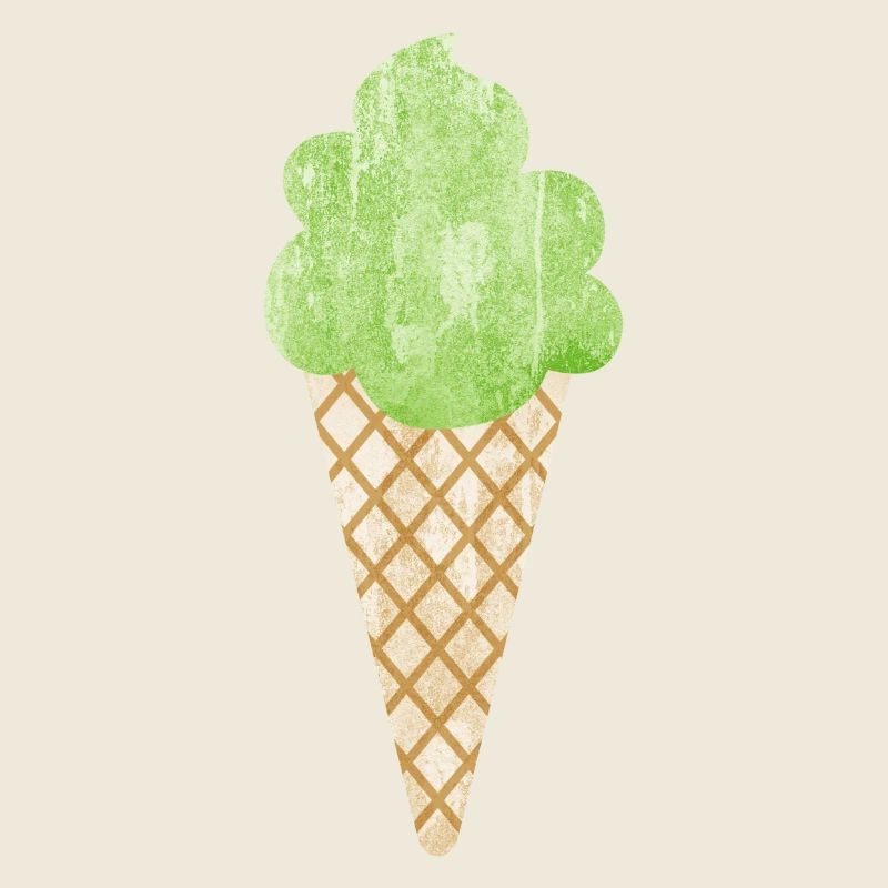 Cornet de crème glacée Cornet de crème glacée Woodruff vert