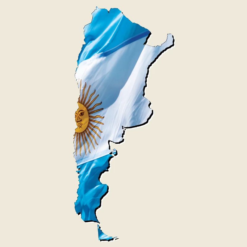 Argentina flag in Argentina map