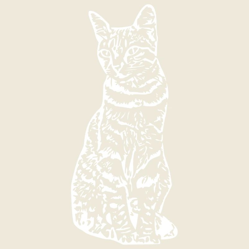 Cat White Silhouette Gift Cat Lover