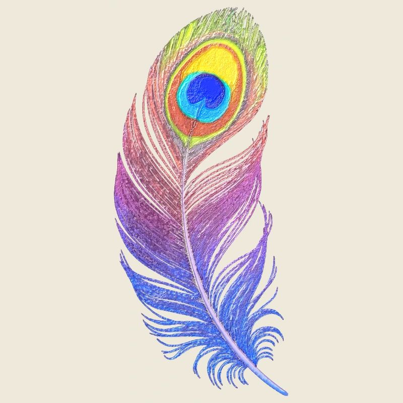 Rainbow Feather: Style and Creativity on Your T-Sh