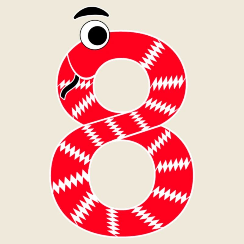 Numéro 8 Serpent Rouge Enfants