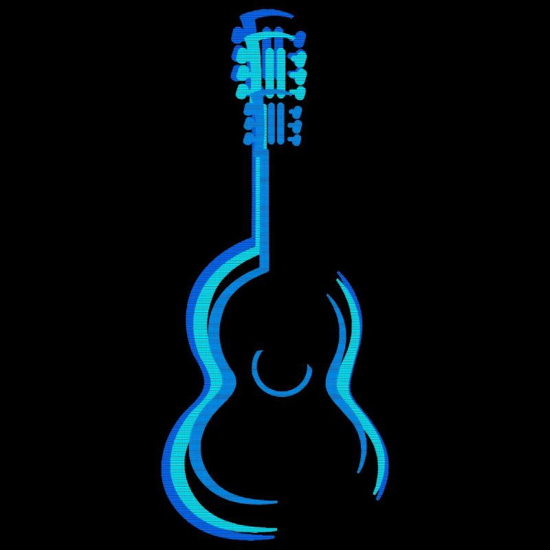 Graphisme de guitares classiques acoustiques bleu