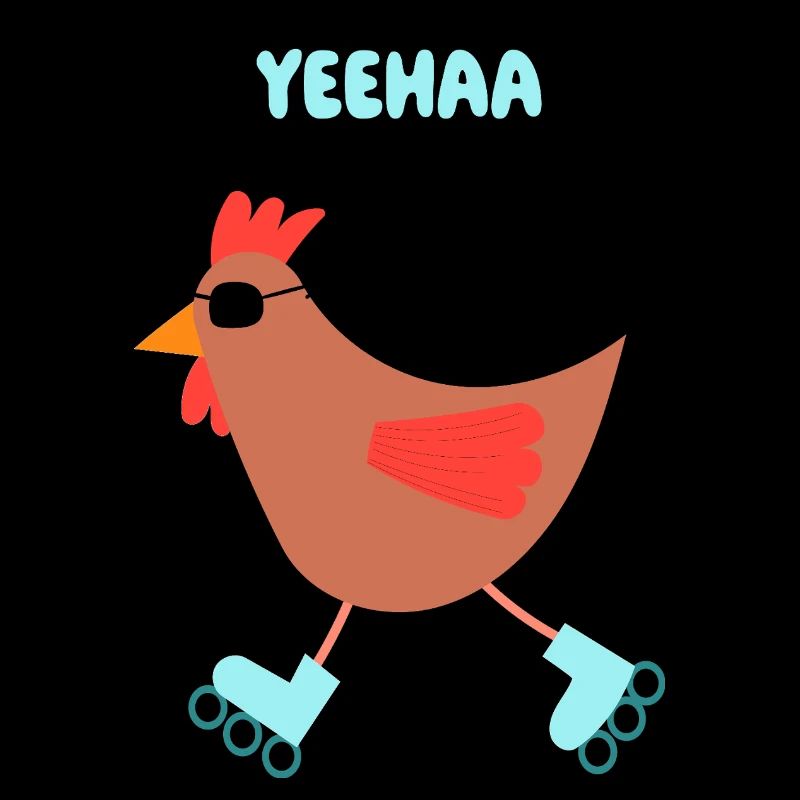 Chill Chicken - With Sunglasses on Inline Skaters