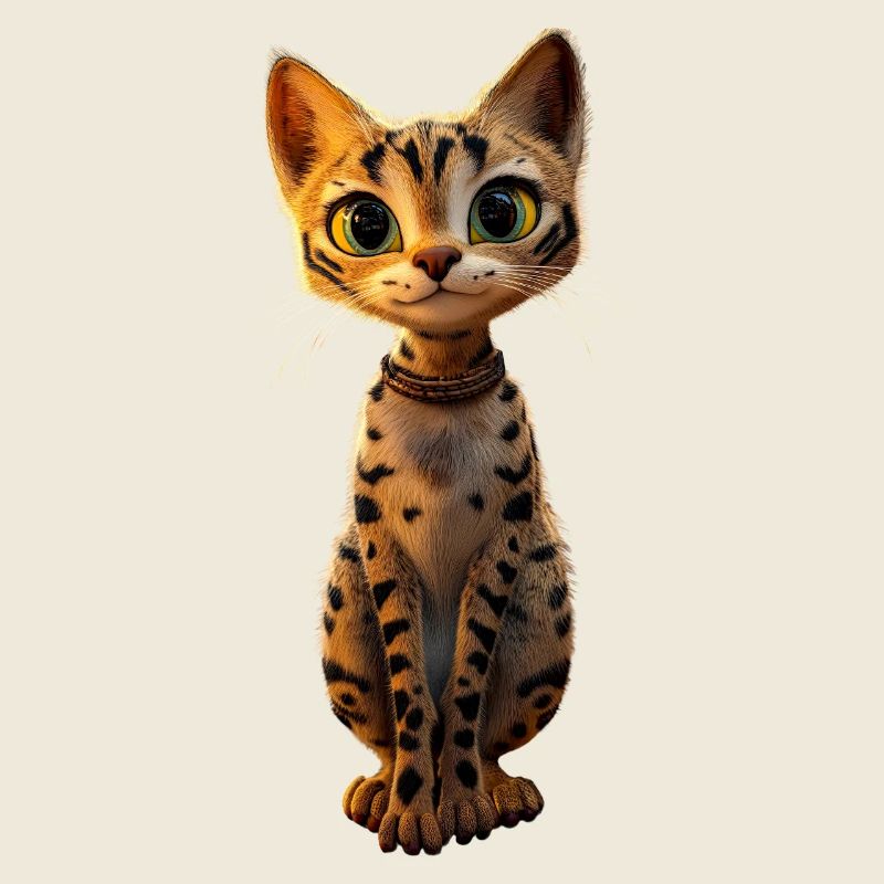 Savannah Chat Chat Maman Mignon Serval Léopard Chats