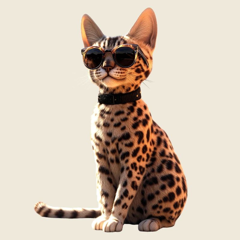 Savannah Chat Chat Maman Mignon Serval Léopard Chats