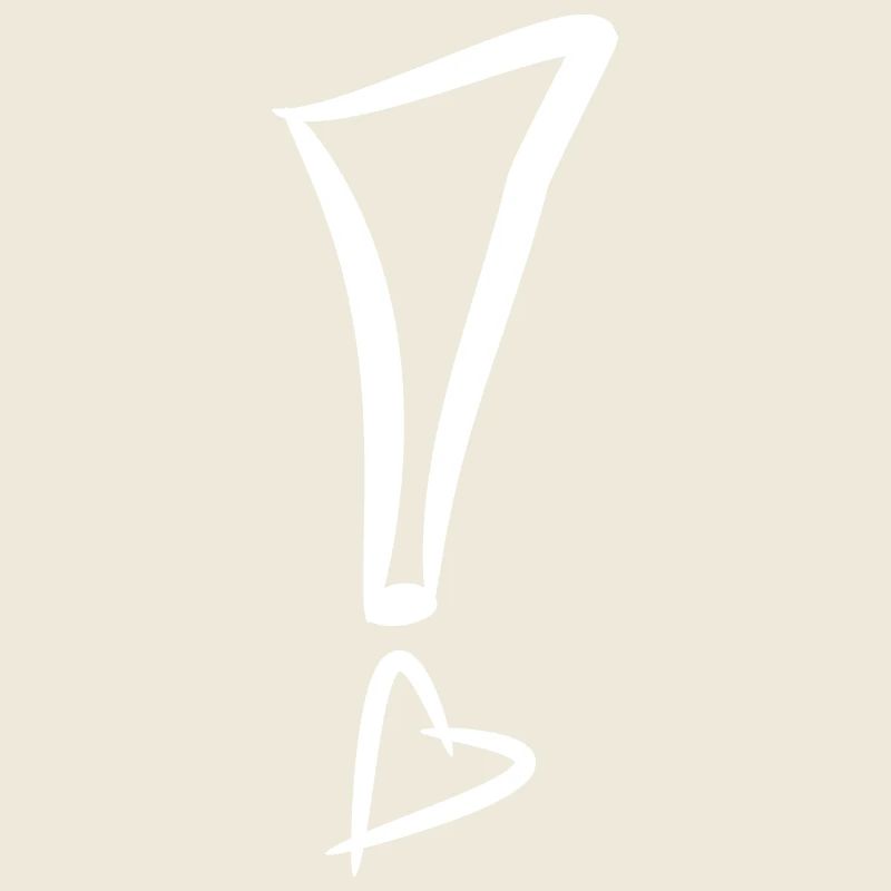 Exclamation mark with heart white vector gift