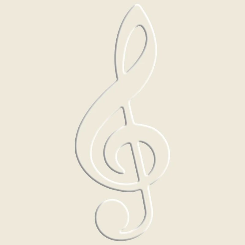 Clé de violon Note Lumière Blanche Contour