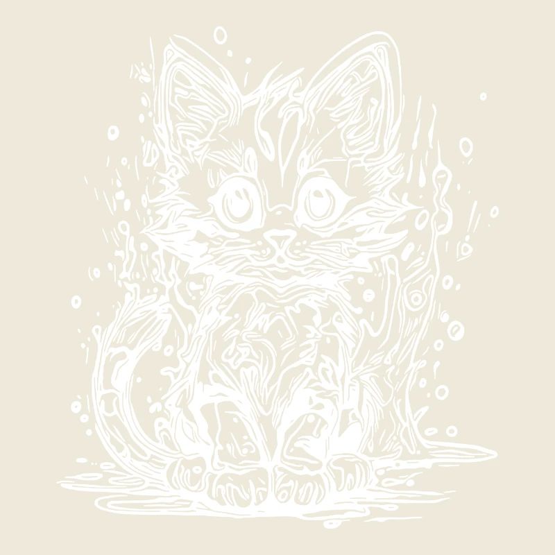 Cute Little Puss Cat in Graffiti Style