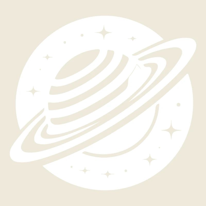 Planète spatiale Saturne avec système d’anneaux et étoiles