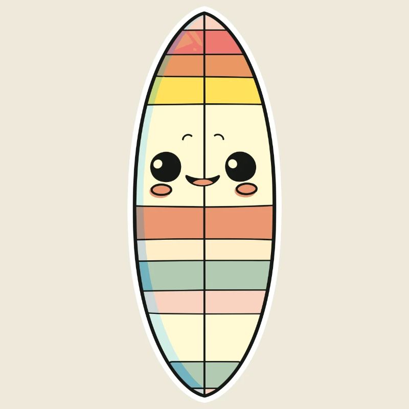 Surfbrett Comic Stil