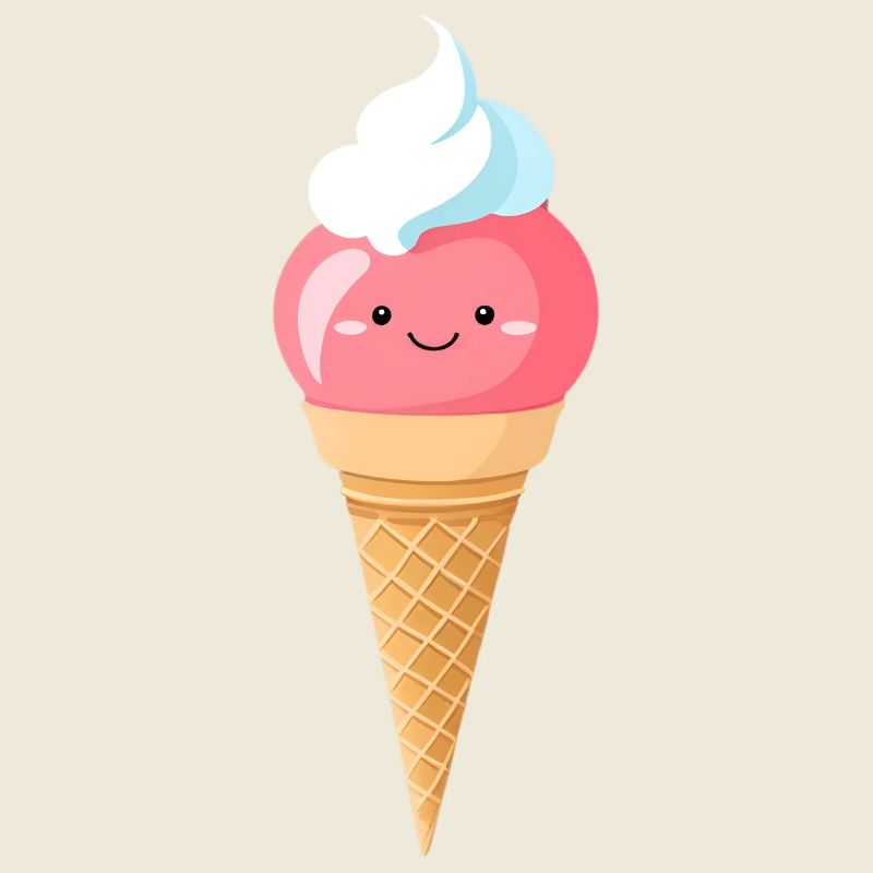 Pastell-Eis mit Lächeln