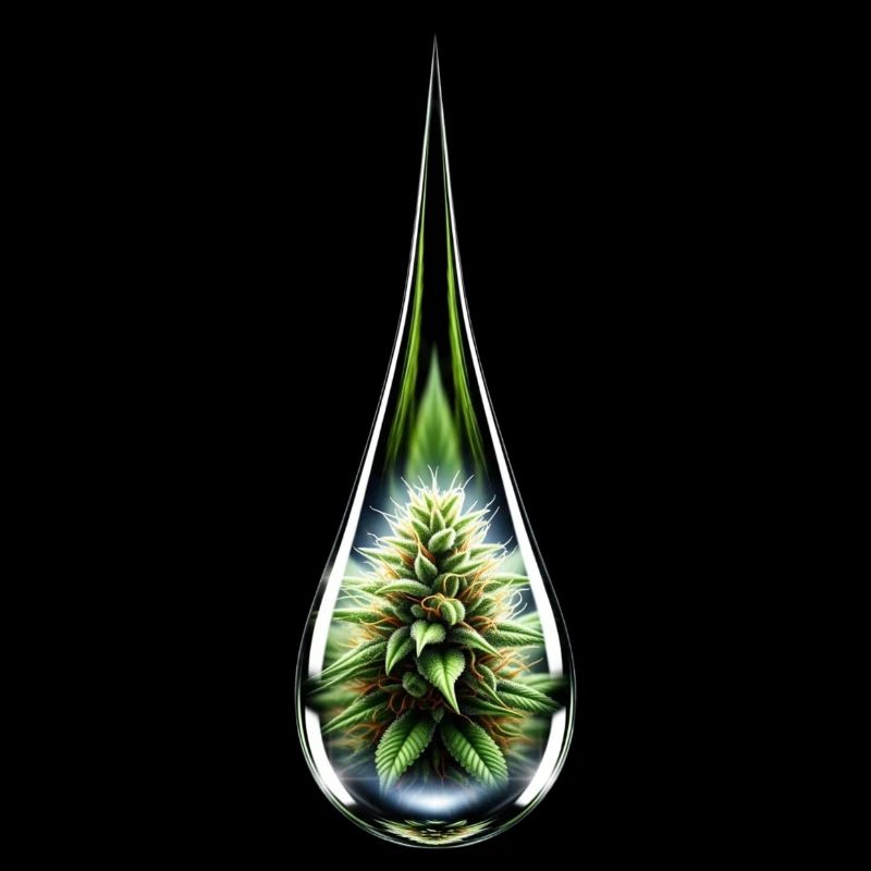 Cannabisbud im Glastropfen - Hanf - Weed