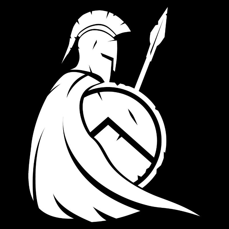 Guerrier Spartiate Stylisé – Force & Honneur Blanc