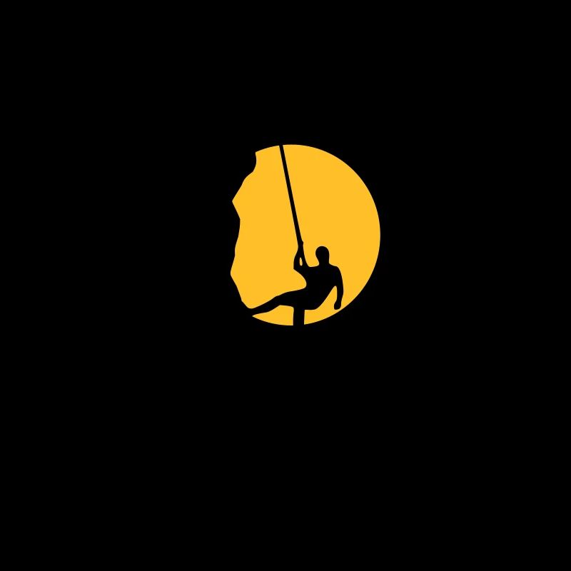 Climber rappelling in the sunset