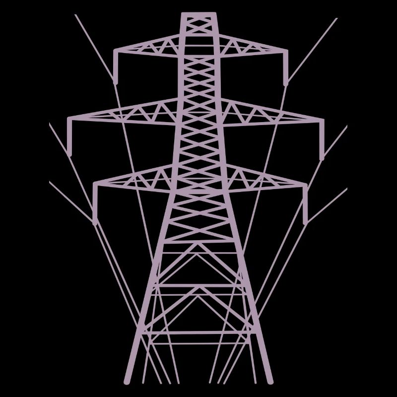 Weiße Strommast-Silhouette