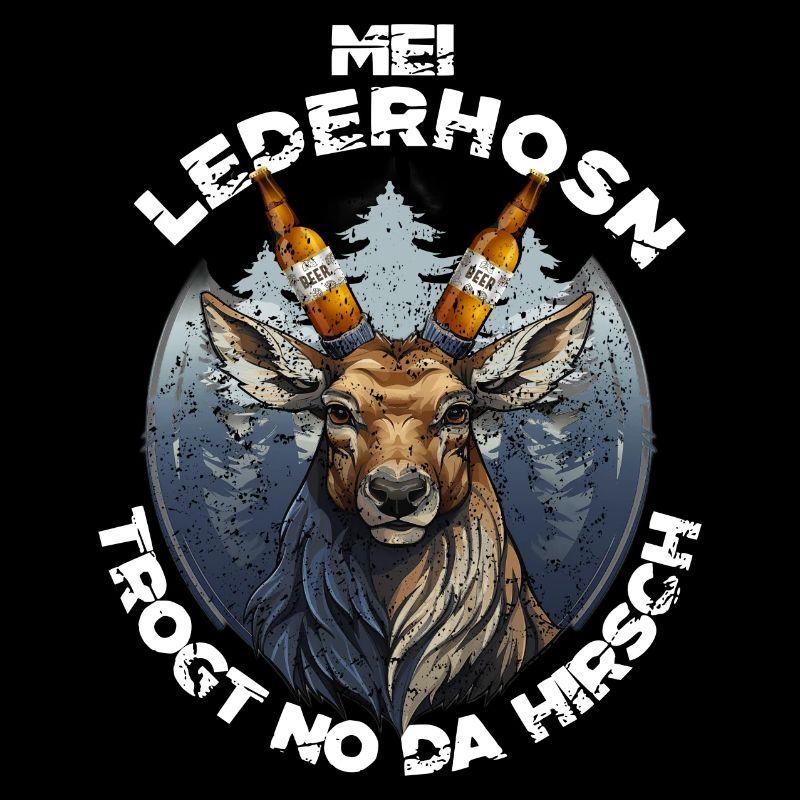 Lederhosen Hirsch Bierkrone Volksfest