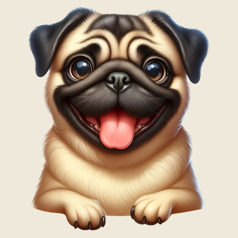 Ein glücklicher Mops