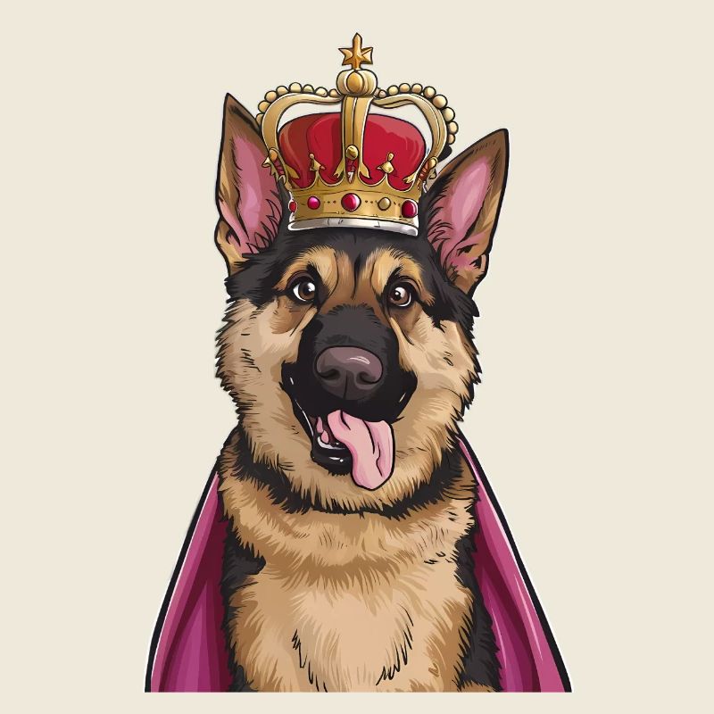 Royal German Shepherd with Crown