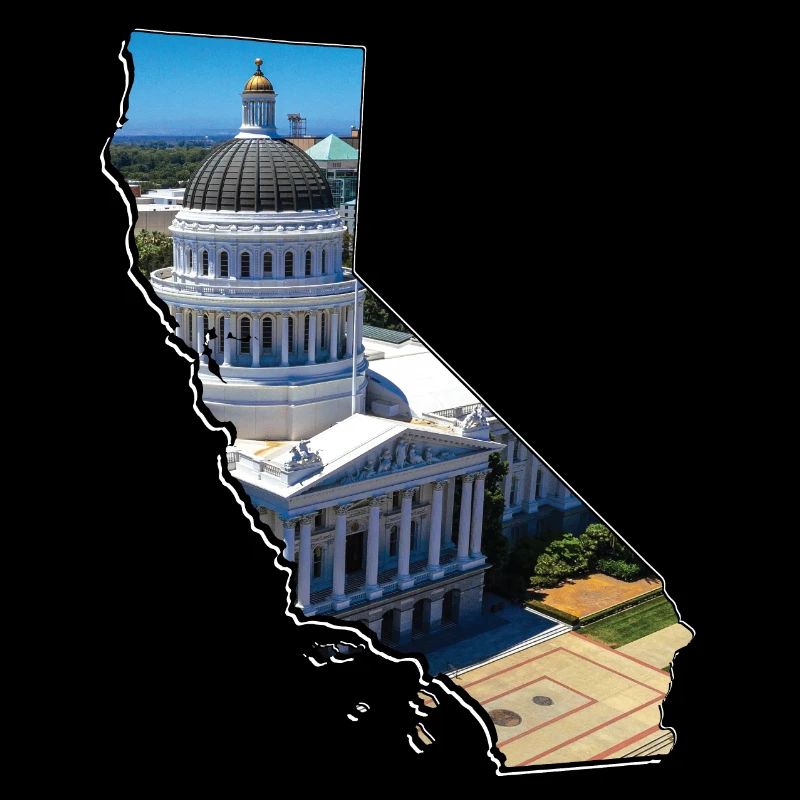 California Capitol on California Map