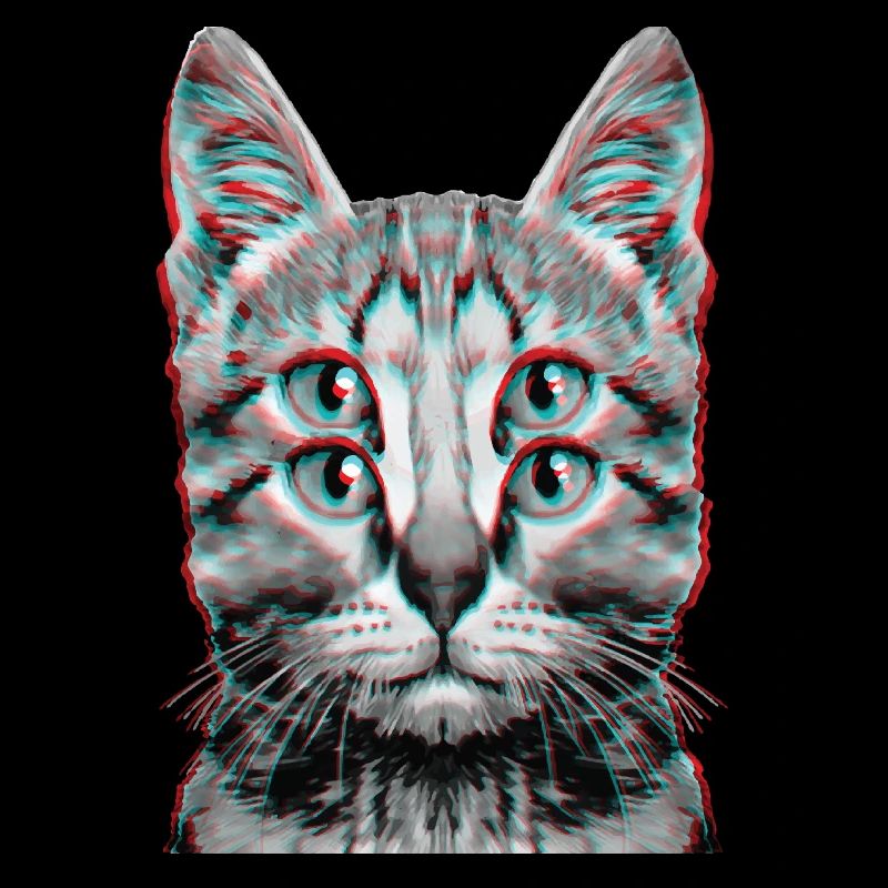 Glitch Chat Étrange Chaton Illusion D’optique
