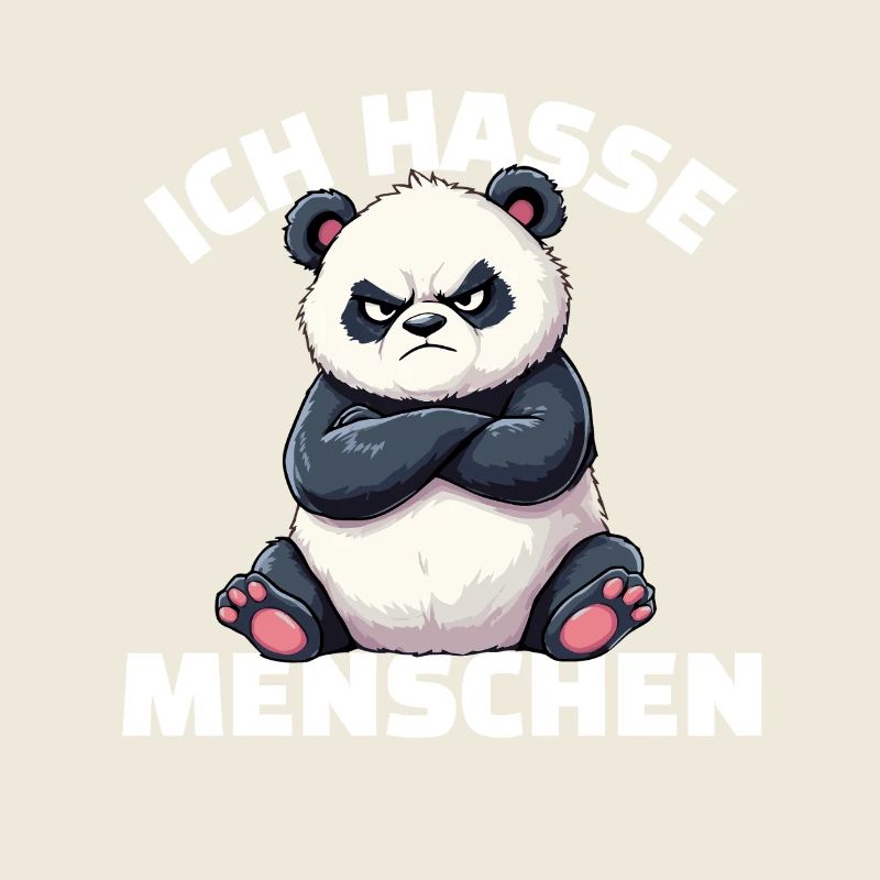Griesgrämiger Panda hasst Menschen Design
