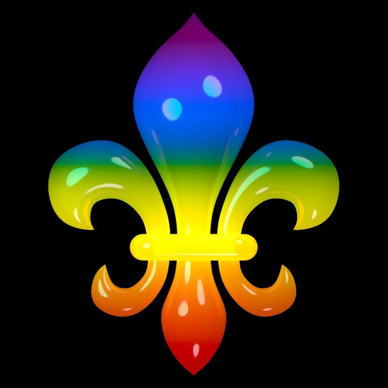 Fleur de Lys aux couleurs de l’arc-en-ciel