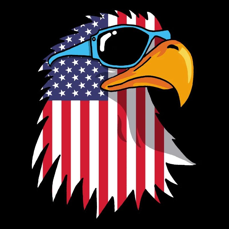 Aigle et drapeau américain