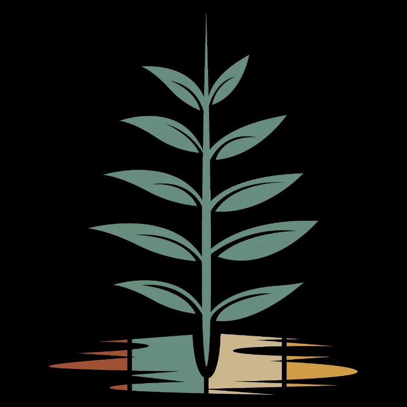 vintage tree with leaves - retro nature icon