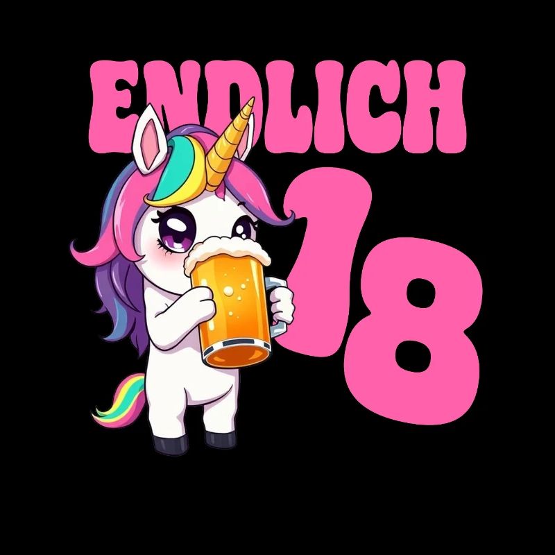Bier Einhorn Endlich 18 Bier Geburtstag Party