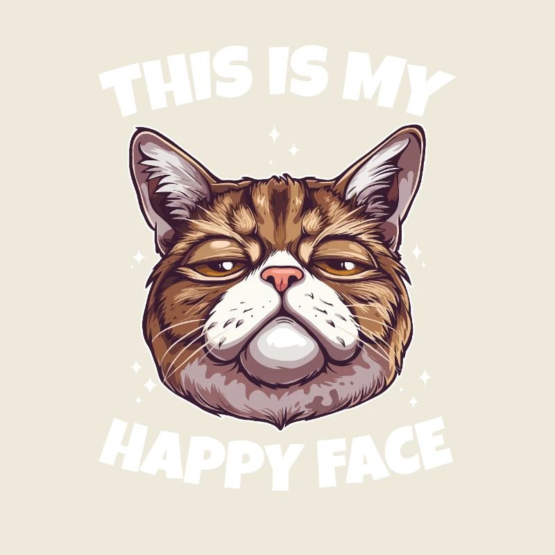 This Is My Happy Face Cat