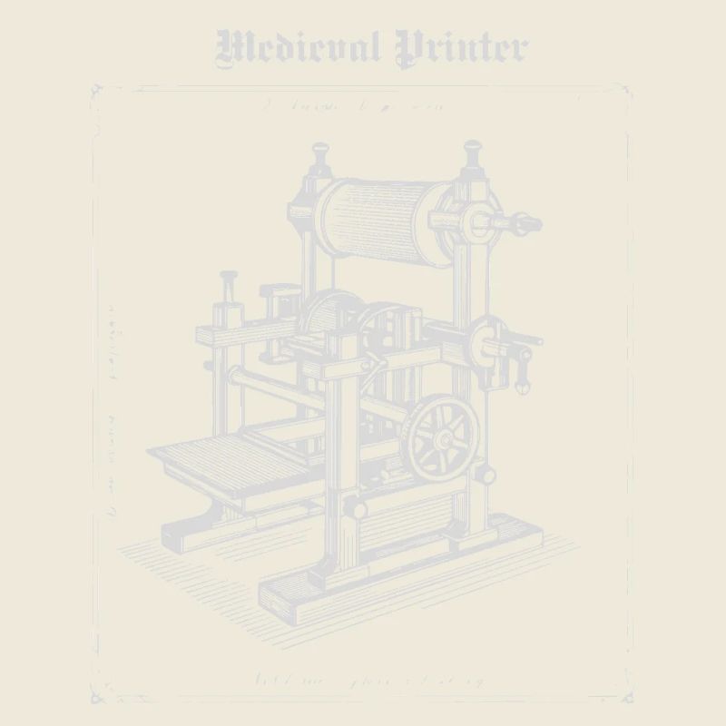 Antique Printer Machine Illustration
