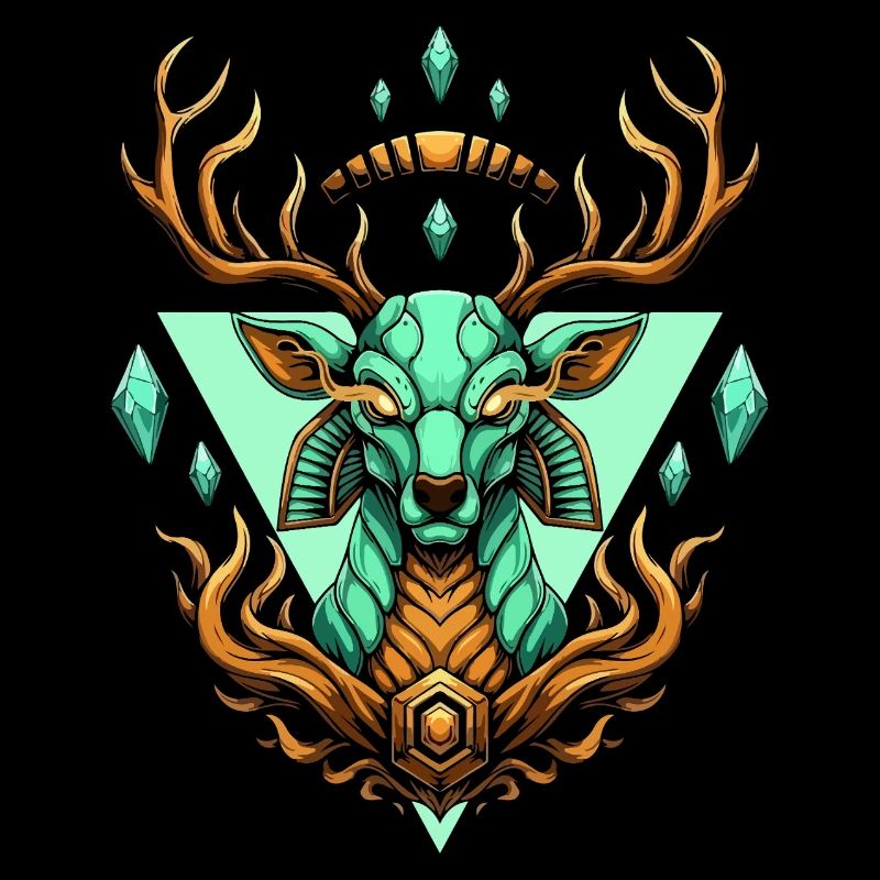 Fairy geometric turquoise deer