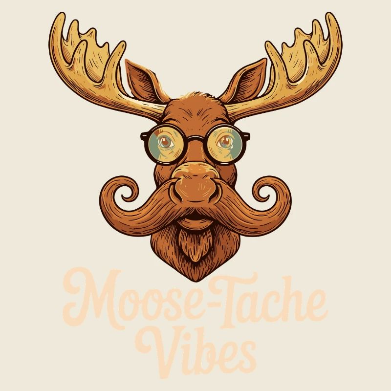 Humor Tier Elch Witz Schnurrbart